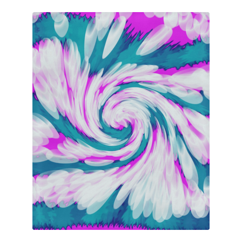 Turquoise Pink Tie Dye Swirl Abstract 3-Piece Bedding Set