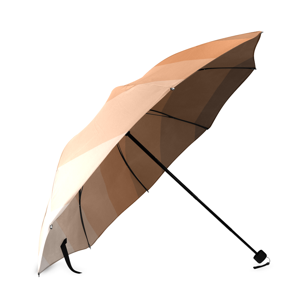 Caramel multicolored stripes Foldable Umbrella (Model U01)