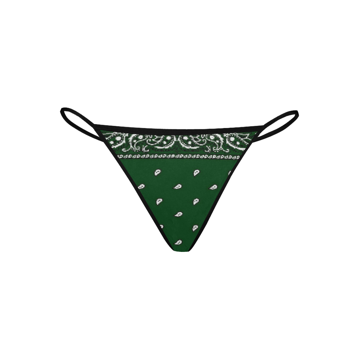 KERCHIEF PATTERN GREEN Women's All Over Print G-String Panties (Model L35)