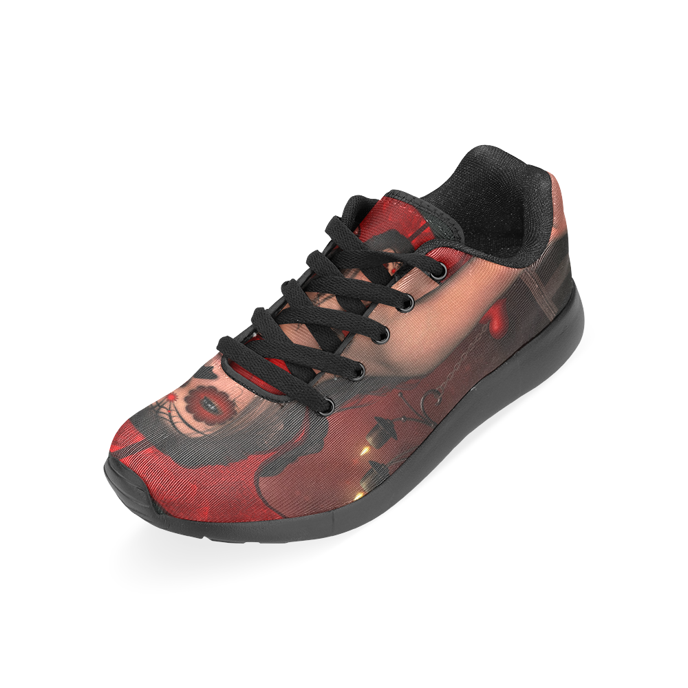 Awesome lady with sugar skull face Women’s Running Shoes (Model 020)