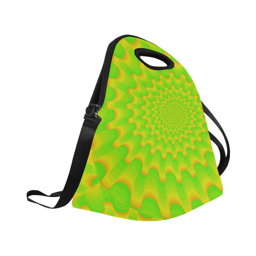 Green spiral Neoprene Lunch Bag/Large (Model 1669)