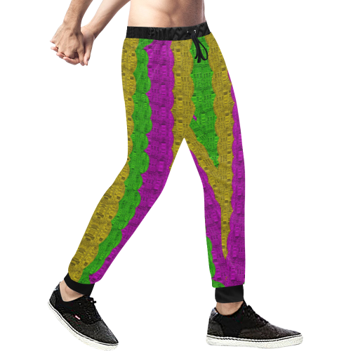 Hipster or hippie in  pattern style Men's All Over Print Sweatpants (Model L11)