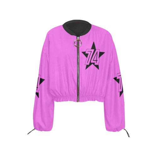 Ms Macc 5 star II Pink Cropped Chiffon Jacket for Women (Model H30)