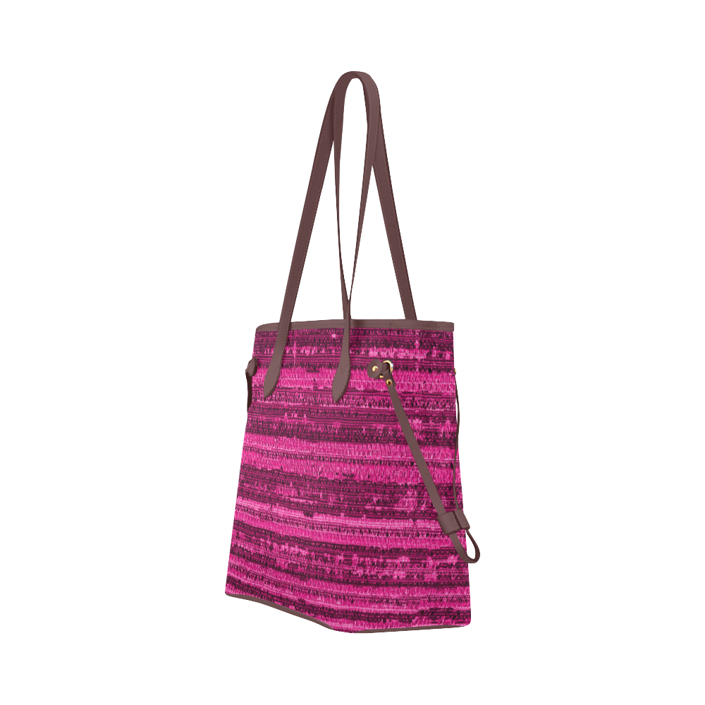 Paris Raven BOHO Pink Sumi Designer Clover Canvas Tote Bag (Model 1661)