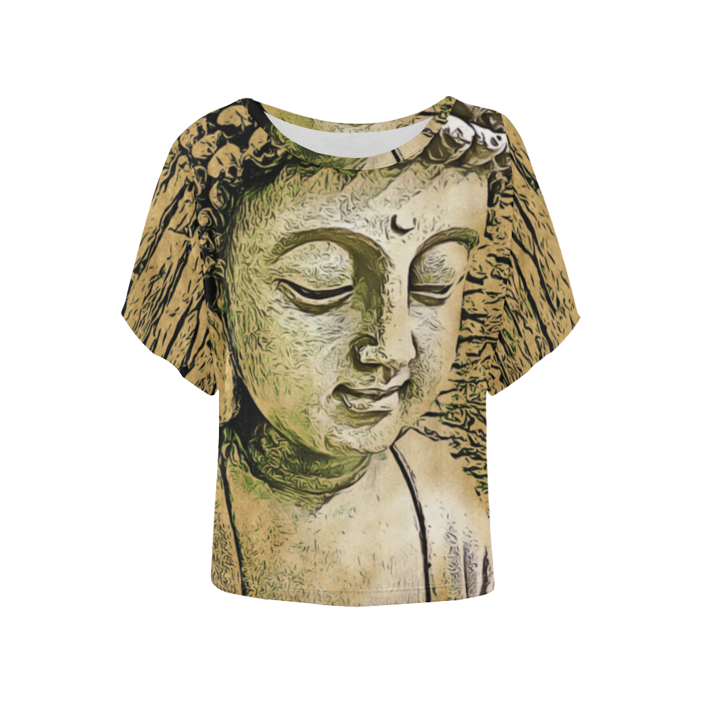 Buddha Women's Batwing-Sleeved Blouse T shirt (Model T44)
