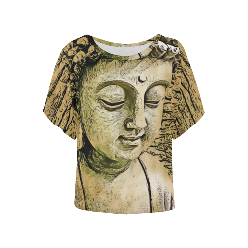 Buddha Women's Batwing-Sleeved Blouse T shirt (Model T44)