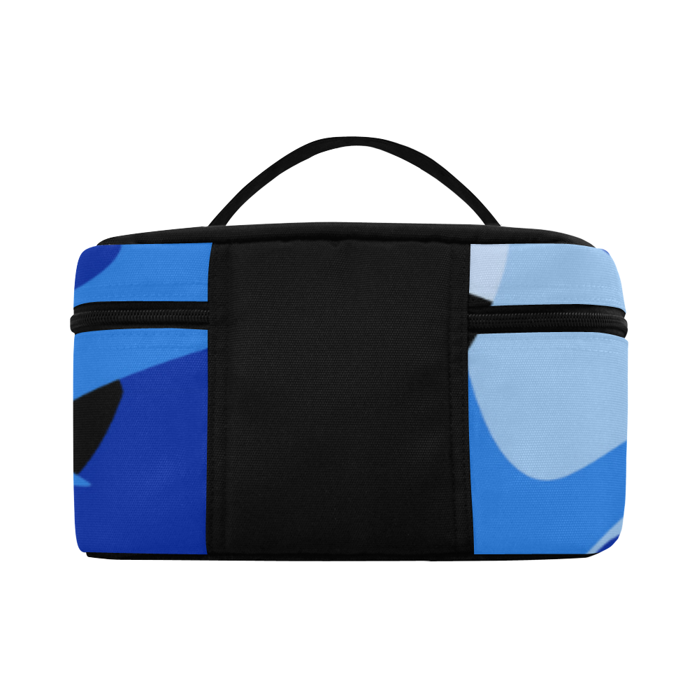 Camouflage Abstract Blue and Black Cosmetic Bag/Large (Model 1658)