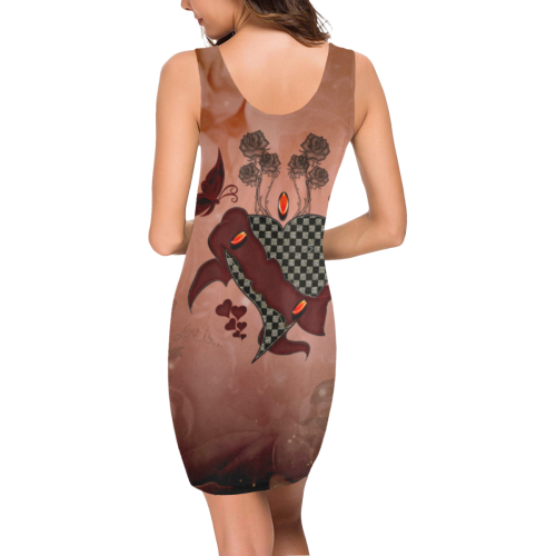 Heart with butterflies Medea Vest Dress (Model D06)