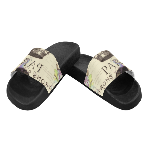 Peacock and crown Women's Slide Sandals (Model 057)