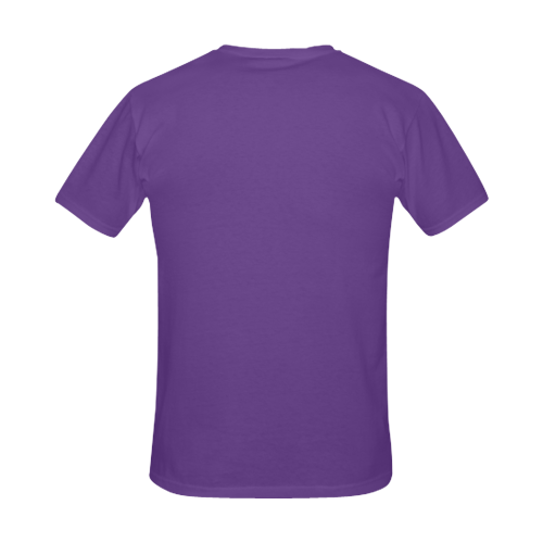 White Hearts Floating Together on Purple Men's T-Shirt in USA Size (Front Printing Only)