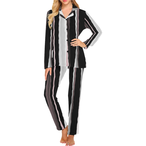 vintage pink black graykj Women's Long Pajama Set