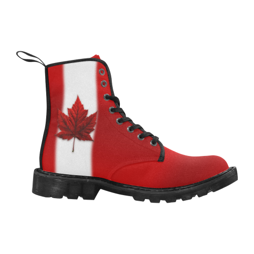 Canada Flag Boots Canada Souvenir Martin Boots for Women (Black) (Model 1203H)