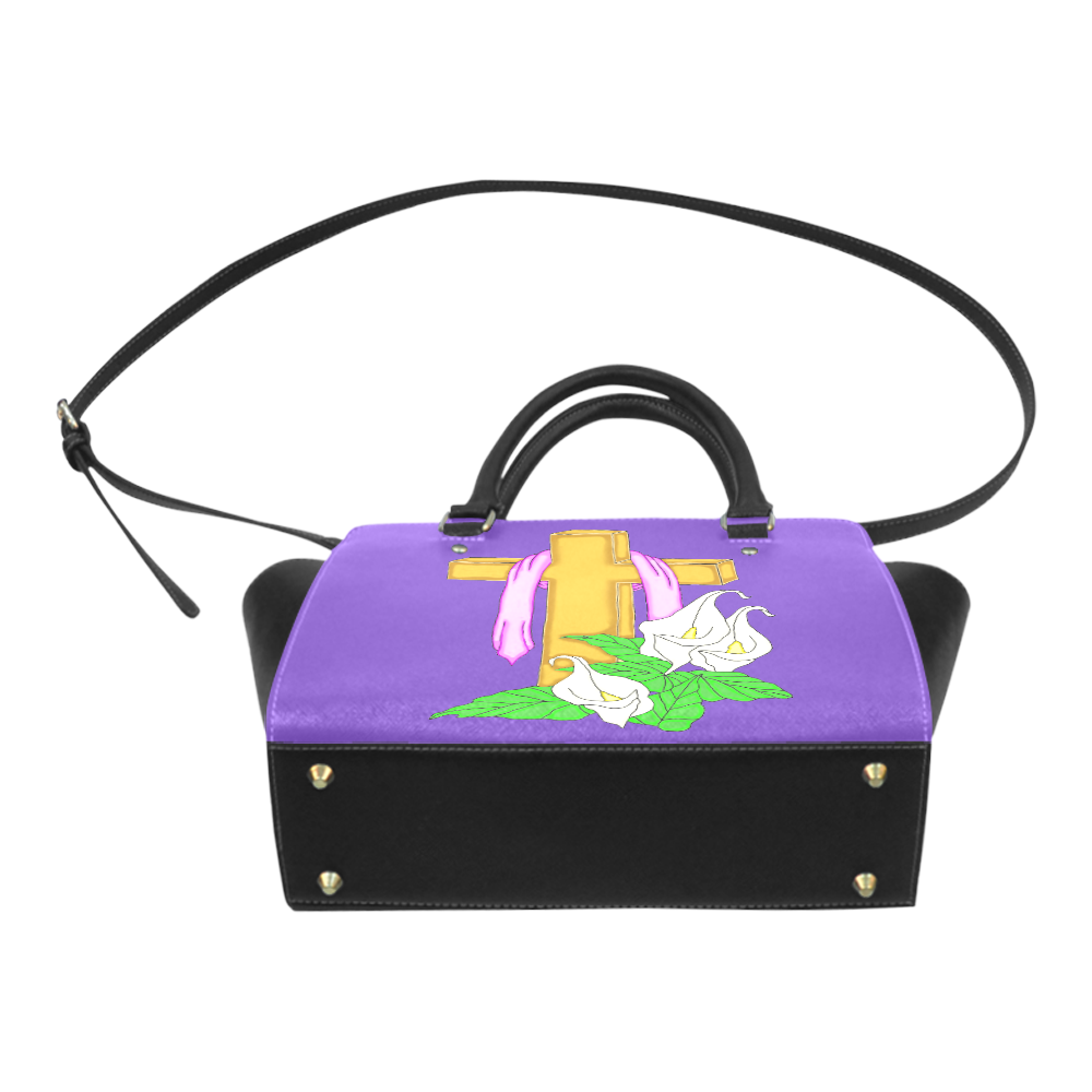Easter Cross Purple Classic Shoulder Handbag (Model 1653)