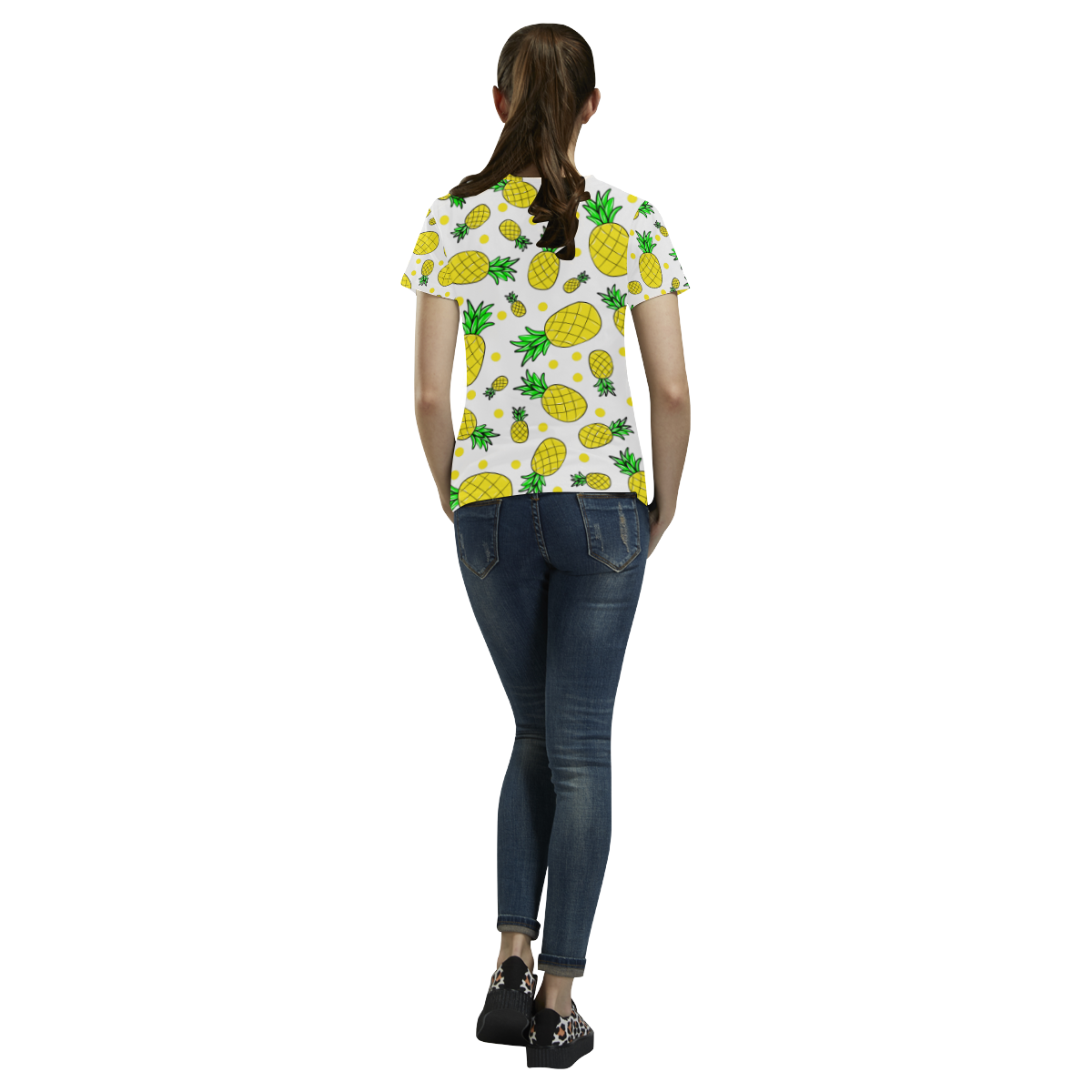 Pineapple All Over Print T-Shirt for Women (USA Size) (Model T40)