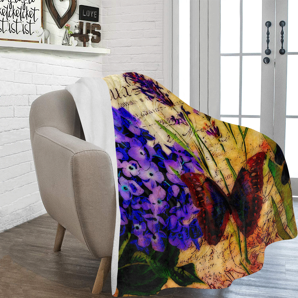 Bright botanical Ultra-Soft Micro Fleece Blanket 54''x70''