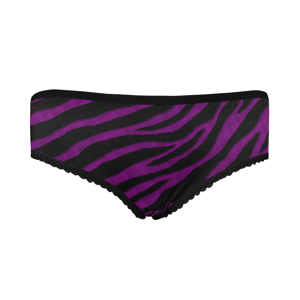 Ripped SpaceTime Stripes - Purple Women's All Over Print Classic Briefs (Model L13)
