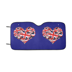 Union Jack British UK Flag Heart Blue Car Sun Shade 55"x30"