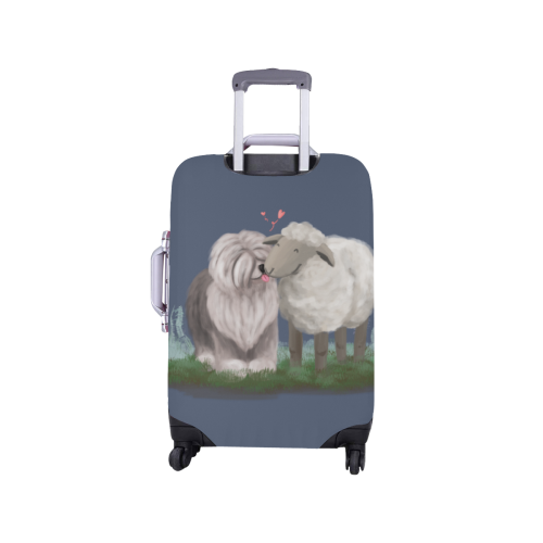 sheepdog and the sheep_transparent Luggage Cover/Small 18"-21"
