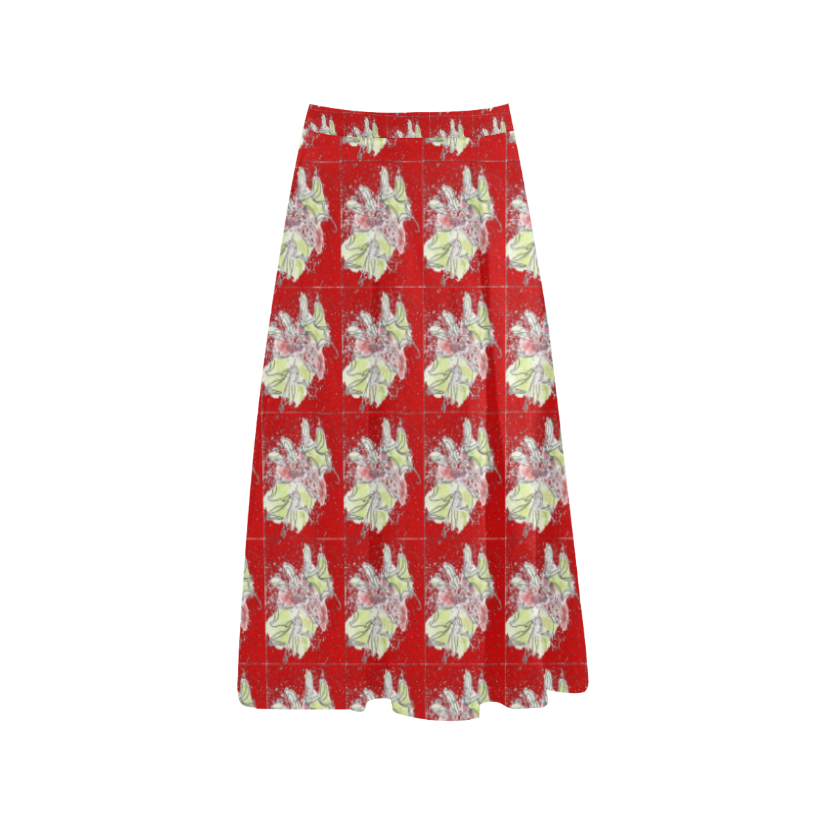 Red Crepe Skirt with Christmas Motif Aoede Crepe Skirt (Model D16)