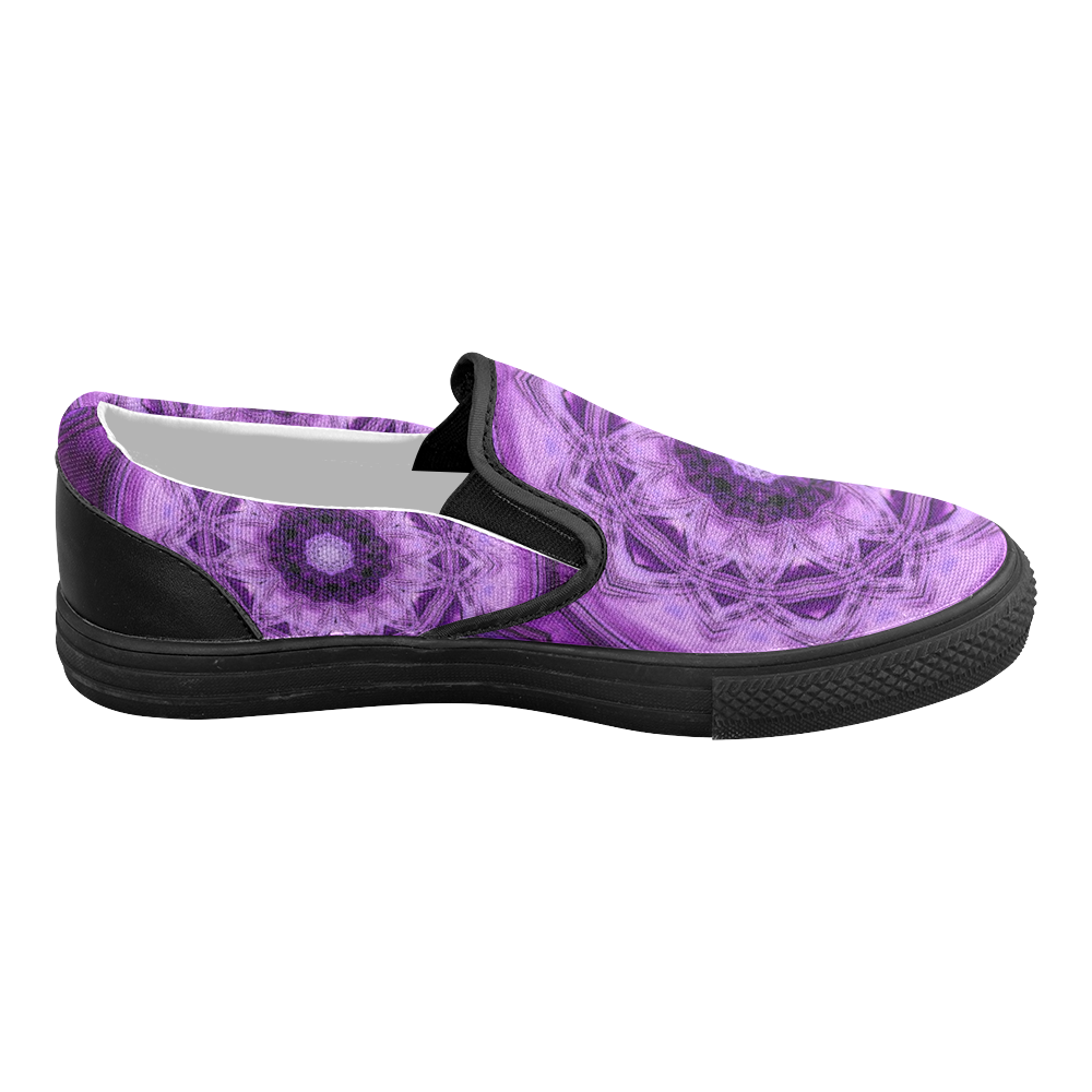 MANDALA PURPLE POWER Women's Slip-on Canvas Shoes (Model 019)