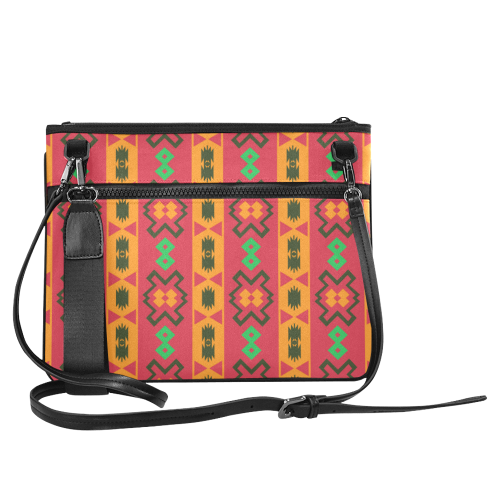 Tribal shapes in retro colors (2) Slim Clutch Bag (Model 1668)