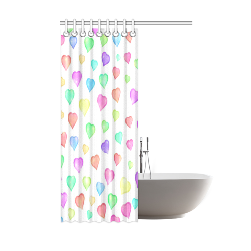 Pastel Hearts Shower Curtain 48"x72"