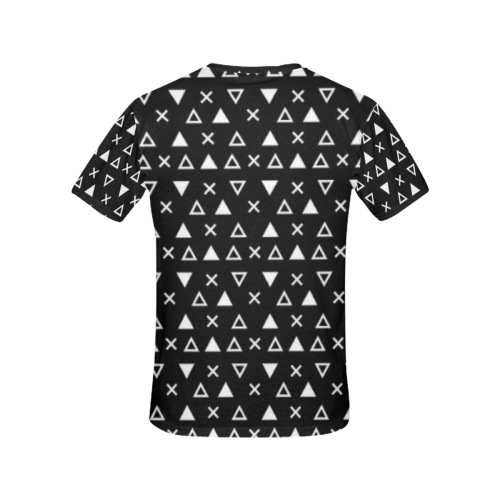 Geo Line Triangle All Over Print T-Shirt for Women (USA Size) (Model T40)