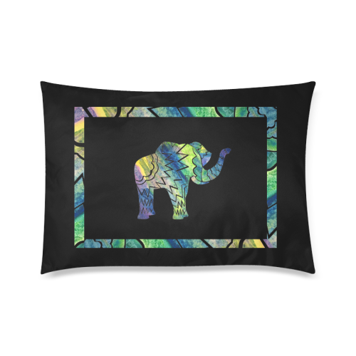 Patchwork Elephant 20x30 Double Sided Pillowcase Custom Zippered Pillow Case 20"x30"(Twin Sides)