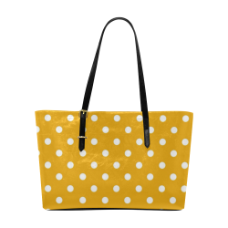 Polka Dots (Yellow) Euramerican Tote Bag/Large (Model 1656)