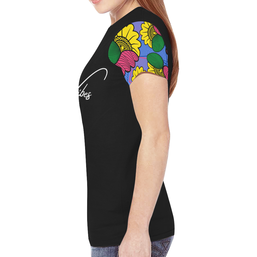 T shirt Black Wax 1 GV New All Over Print T-shirt for Women (Model T45)