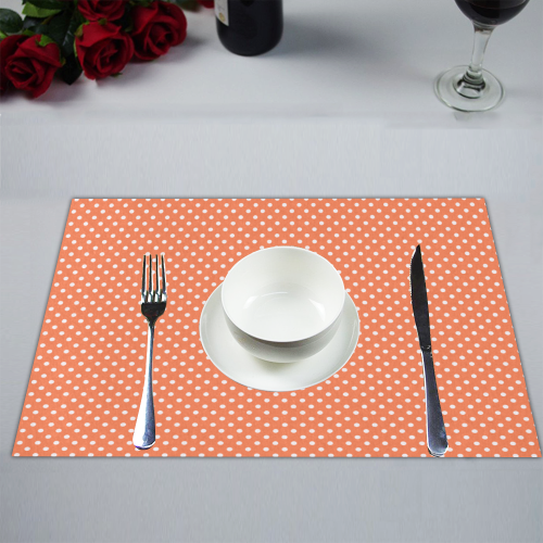 Appricot polka dots Placemat 14’’ x 19’’ (Set of 4)