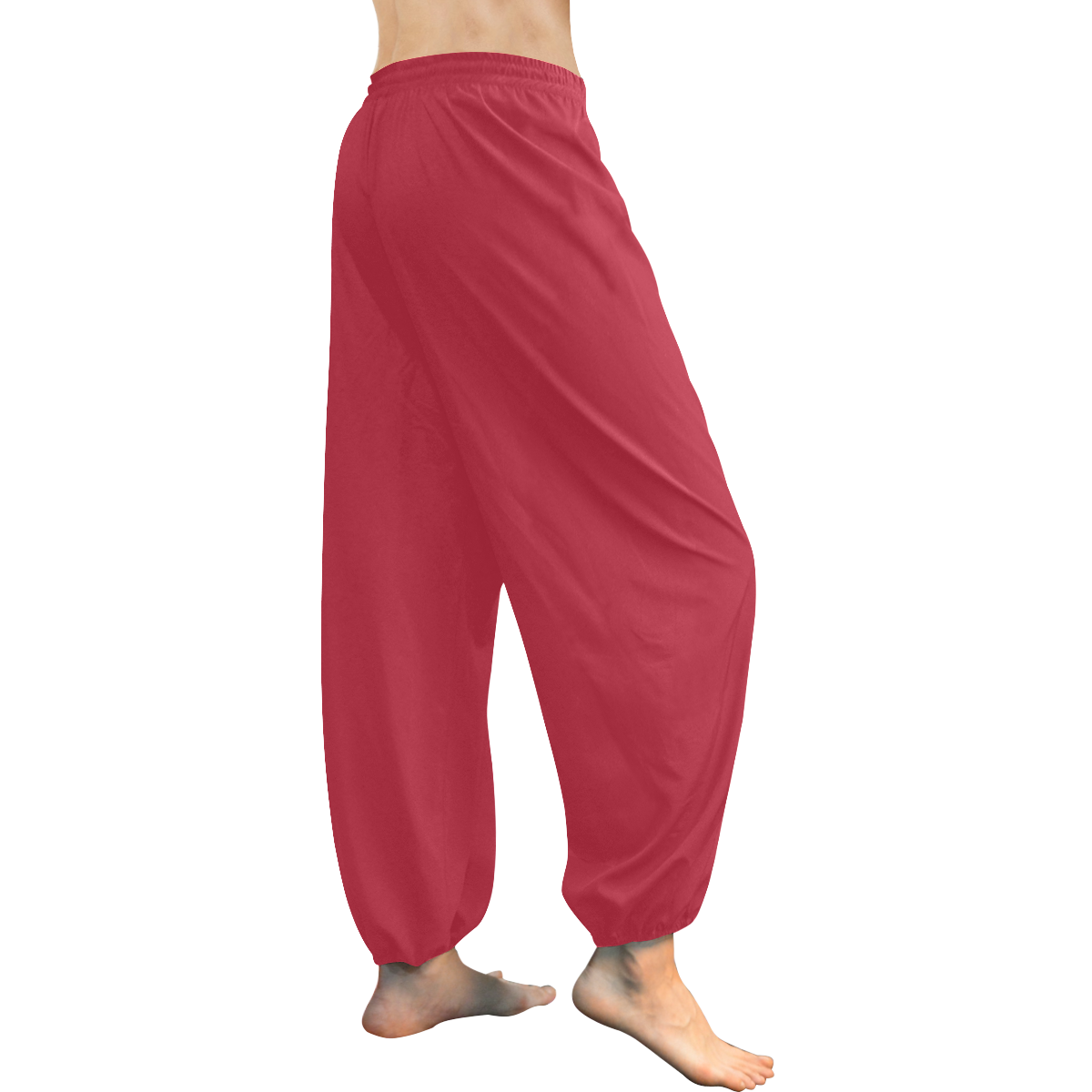 Asiatic Lily Royal Red Solid Color Women's All Over Print Harem Pants (Model L18)