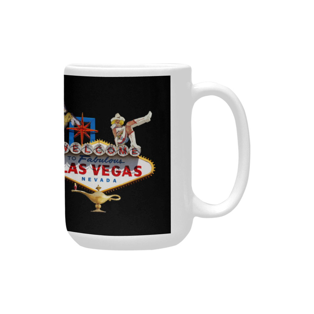 Las Vegas Welcome Sign on Black Custom Ceramic Mug (15OZ)
