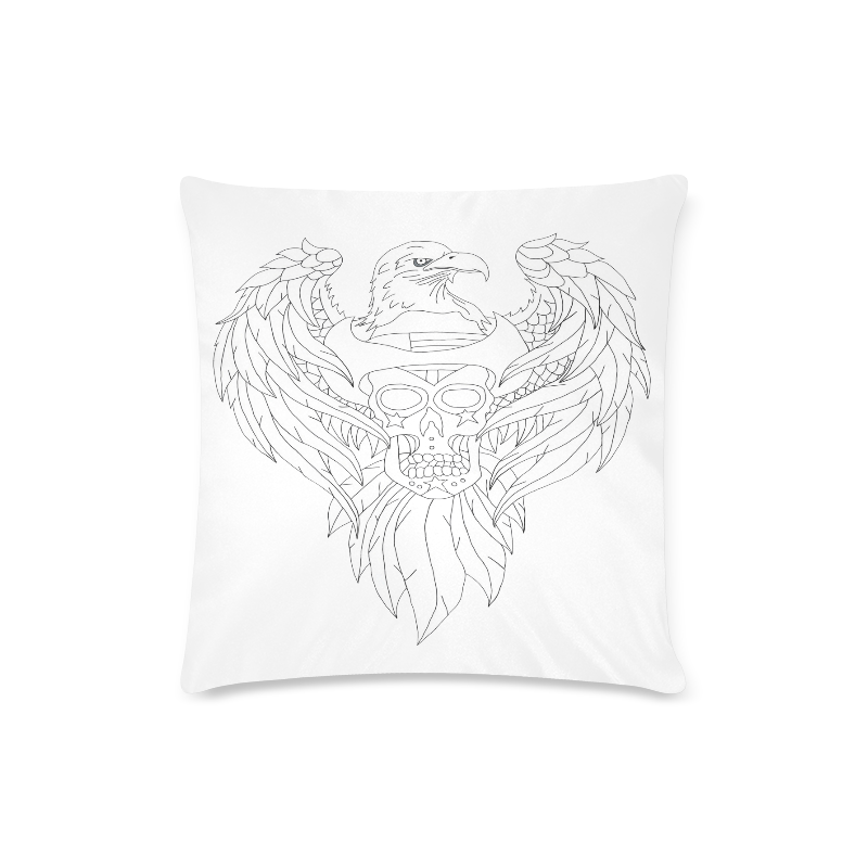 Color Me Eagle Sugar Skull Custom Zippered Pillow Case 16"x16" (one side)