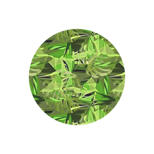 Tropical Jungle Leaves Camouflage Round Mousepad