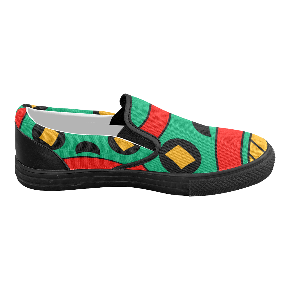 African Scary Tribal Women's Slip-on Canvas Shoes (Model 019)