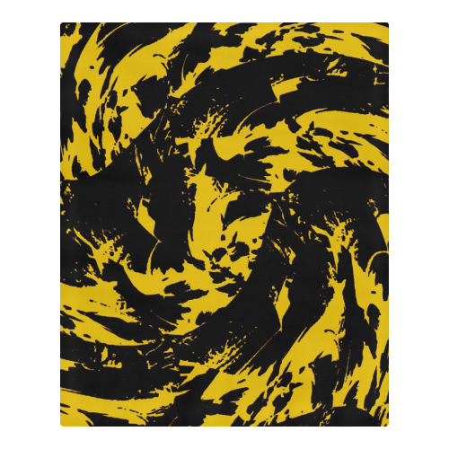 Black and Yellow Paint Splatter 3-Piece Bedding Set