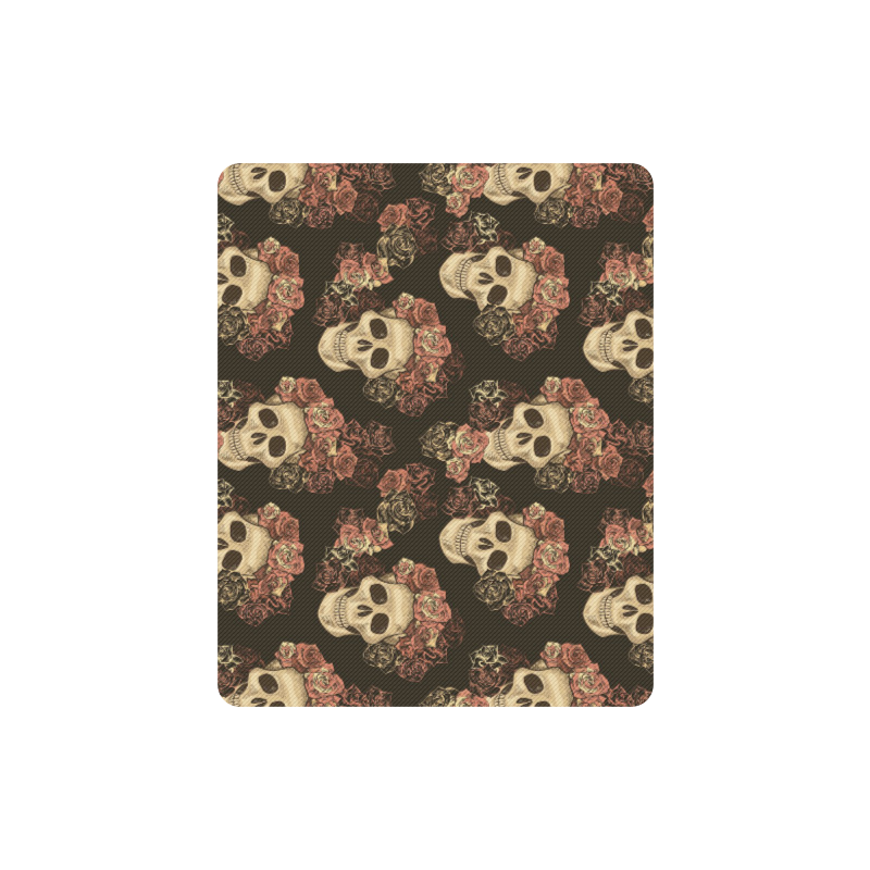 Skull and Rose Pattern Rectangle Mousepad