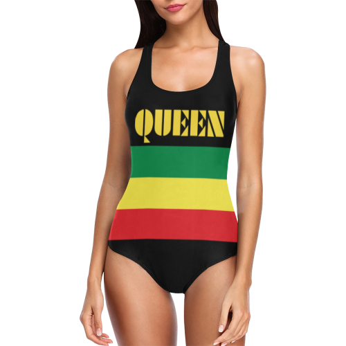 Queen Swimwear Vest One Piece Swimsuit (Model S04)