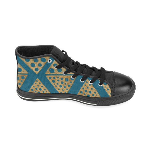 high design women shoes - with gold High Top Canvas Women's Shoes/Large Size (Model 017)