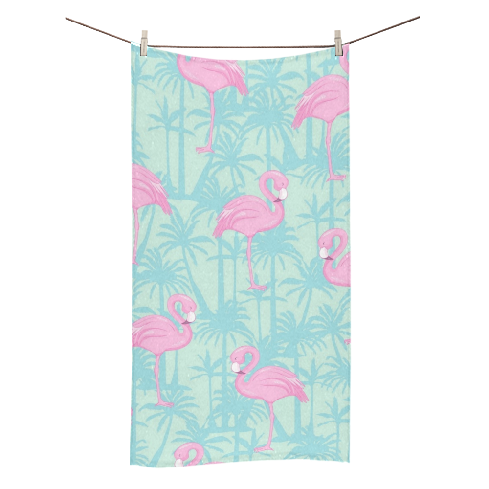 Pink Flamingos Bath Towel 30"x56"