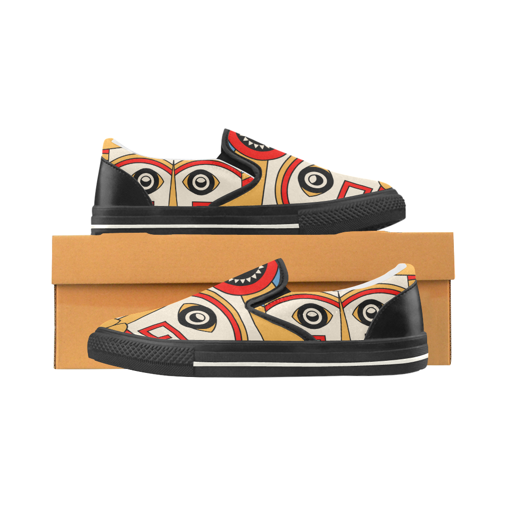 Aztec Religion Tribal Women's Slip-on Canvas Shoes/Large Size (Model 019)