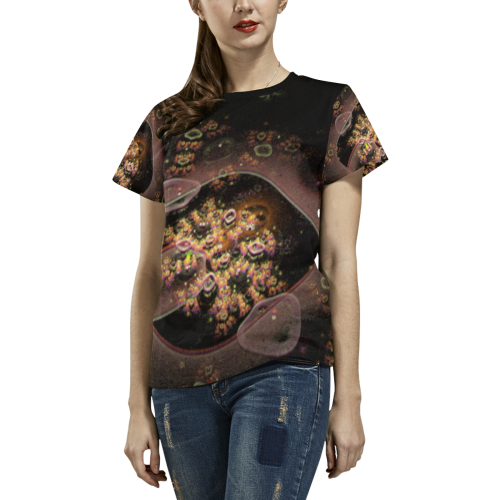Fractal flash All Over Print T-shirt for Women/Large Size (USA Size) (Model T40)