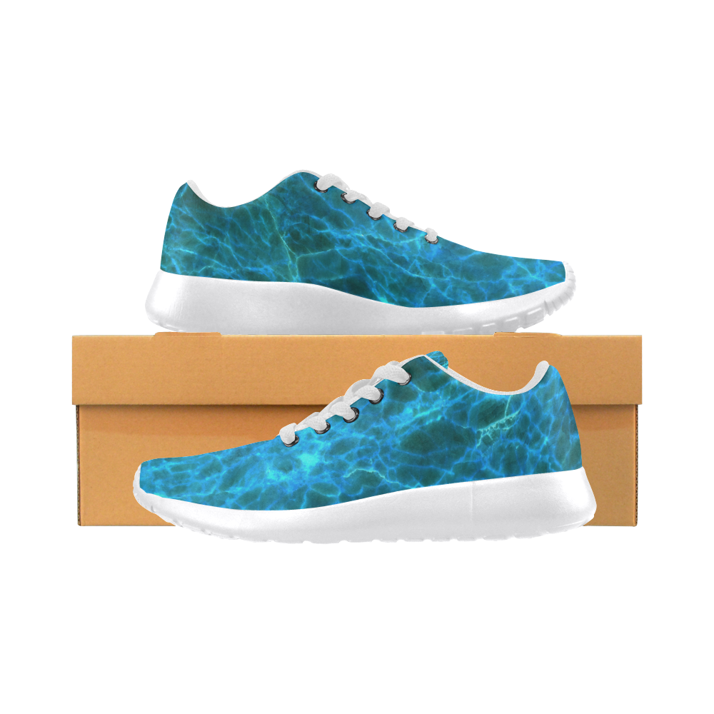 blue scratch pattern Women’s Running Shoes (Model 020)