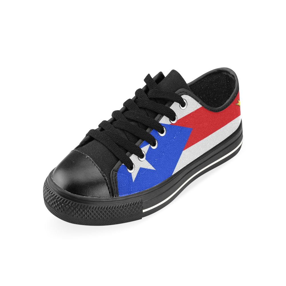 purto rico flag Men's Classic Canvas Shoes (Model 018)