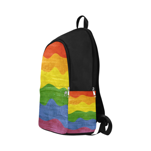 Gay Pride - Rainbow Flag Waves Stripes 3 Fabric Backpack for Adult (Model 1659)