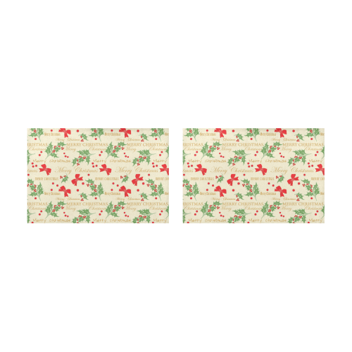 Bows Mistletoe Christmas Placemat 12’’ x 18’’ (Set of 2)