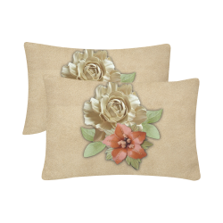 Leather flower decor Custom Pillow Case 20"x 30" (One Side) (Set of 2)