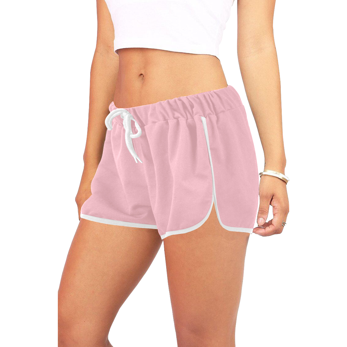 color pink Women's All Over Print Relaxed Shorts (Model L19)