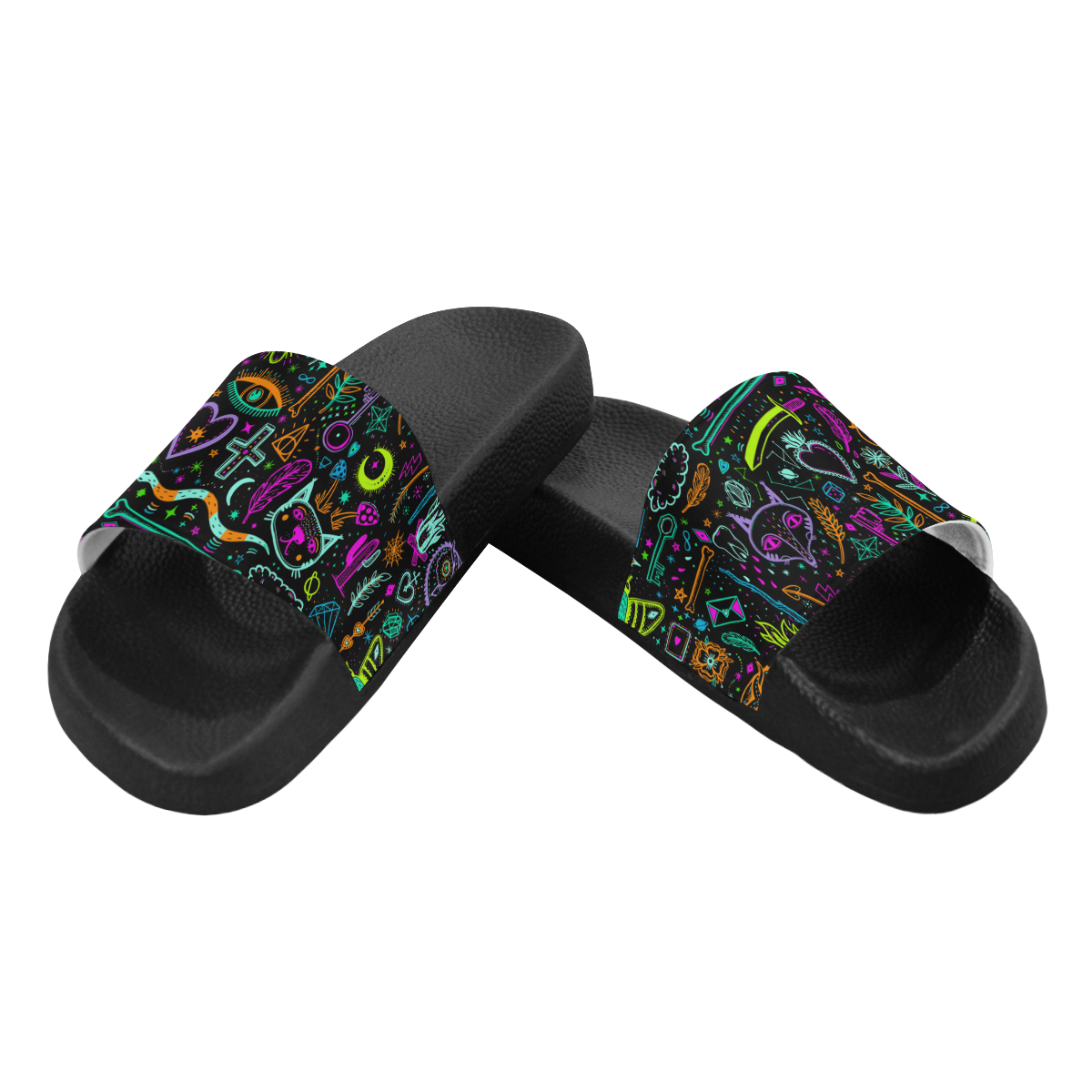 Funny Nature Of Life Sketchnotes Pattern 3 Men's Slide Sandals (Model 057)